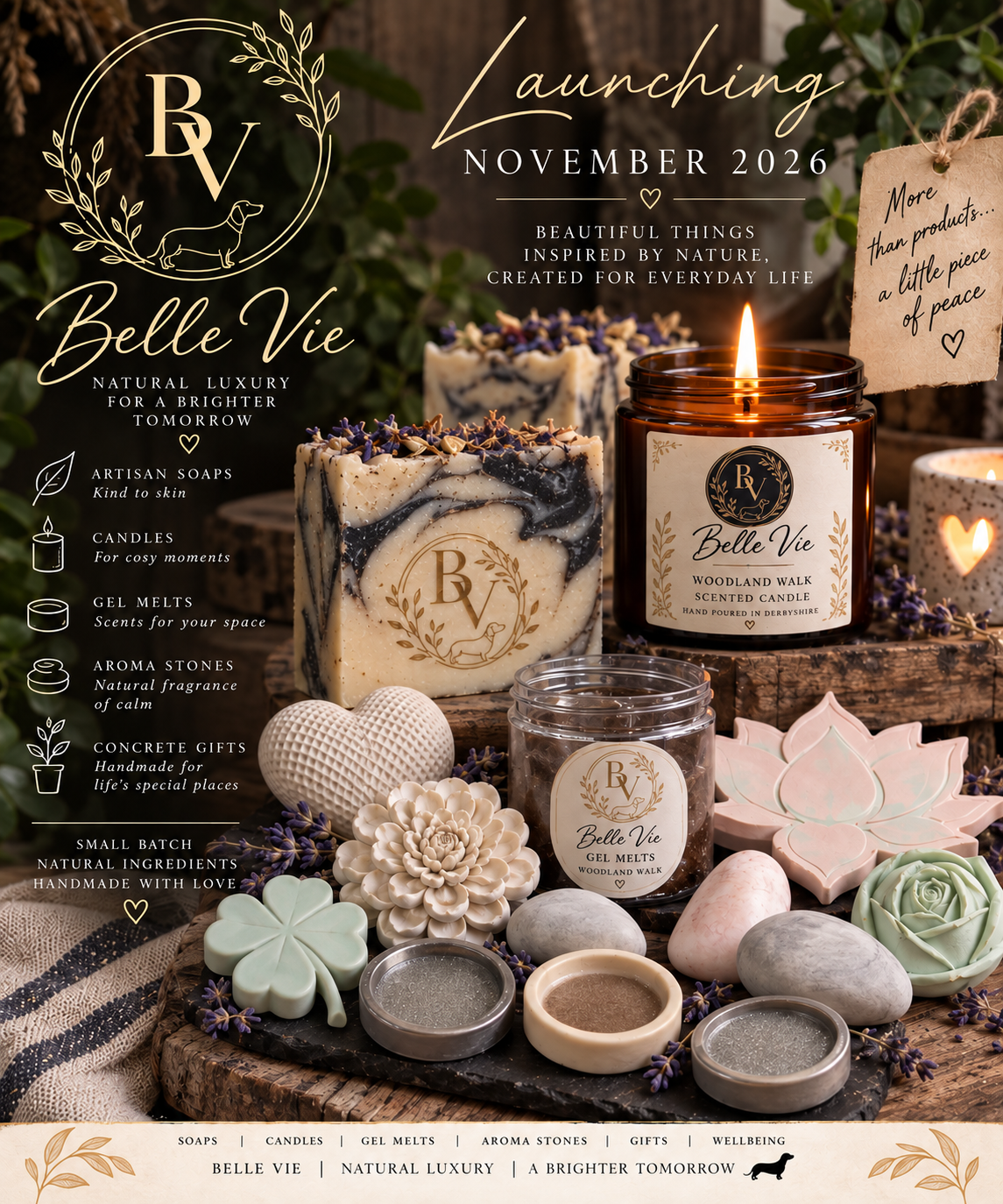 The maker of Belle Vie by H at work in her Derbyshire studio