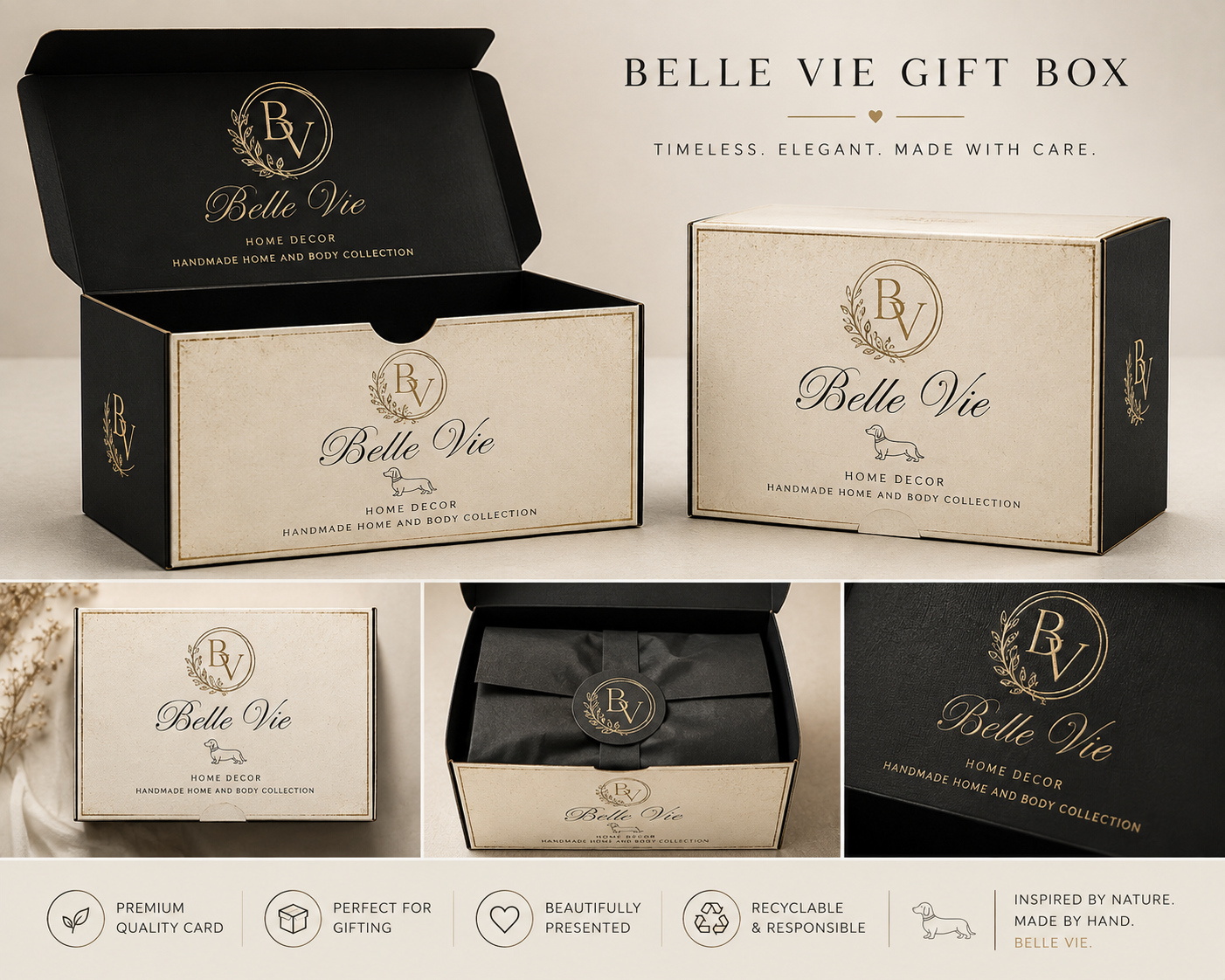Dried botanicals and herbs on warm wood — the ingredients of Belle Vie by H